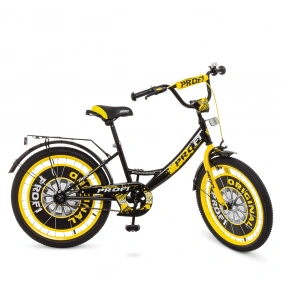 Велосипед дитячий PROF1 20 д. Y2043 Original boy, дзвінок, підніжка, чорно-жовтий.