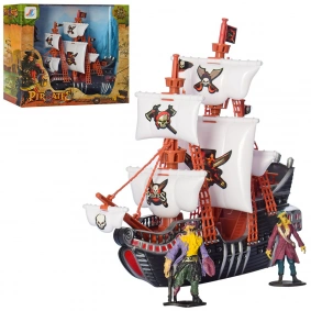 Набор с фигурками 17605A (24шт) пиратский корабль, 29см, фигурки 7см 2шт, в кор-ке, 32-30-12,5см