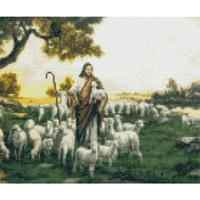 Алмазна картина HX042 &quot;Пастух зі стадом овець&quot;, розміром 30х40 см
