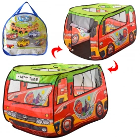 Палатка MR 0028 (12шт) автобус,122-64-64см, окна-сетки,1вход на завяз,1вх-крыша,в сумке, 35-32-4см