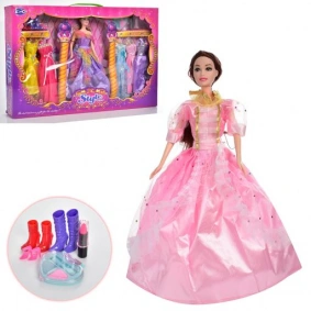 Кукла с нарядом KM-G01-02 (18шт) 30см, платья, обувь, аксессуары, микс видов, в кор-ке, 51,5-35-7см
