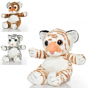 Мягкая игрушка MP 2205 (12шт) тигр, размер средний+, 30см, глазастик, 3 цвета