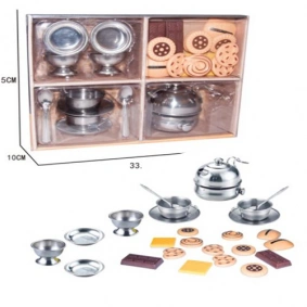 Посуда YH2018-3A (36шт) чайный сервиз металл, сладости, в кор-ке, 34-26-10см