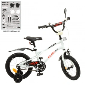 Велосипед детский PROF1 14д. Y14251 (1шт) Urban,SKD45,белый(мат),звонок,фонарь,доп.кол