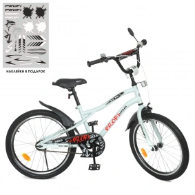 Велосипед детский PROF1 20д. Y20251 (1шт) Urban,SKD45,белый(мат),зв,фонарь,подножка