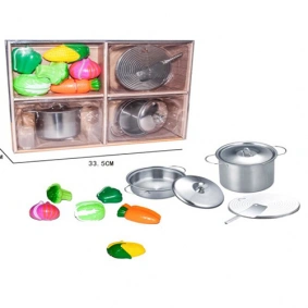 Посуда YH2018-3D (36шт) кастрюли, металл,продукты(на липучке), в кор-ке, 34-26-10см