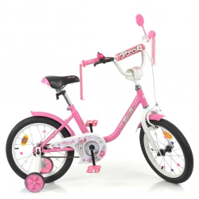 Велосипед детский PROF1 16д. Y1681 (1шт) Ballerina,SKD45,розовый,зв,фонарь,доп.кол