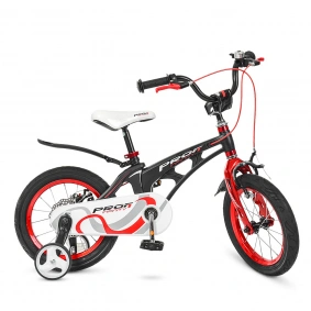 Велосипед детский PROF1 14д. LMG14201 (1шт) Infinity,магнез.рама,черно-красн(мат),звонок,доп.кол