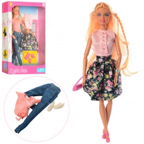 Кукла с нарядом DEFA 8383-BF (24шт) обувь, 2вида в кор-ке, 21-32-6,5см