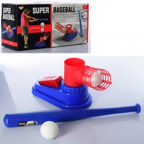 Игра MR 0534 (18шт) бейсбол, бита 59см(складная),мяч7см3шт, пусковое устройство,в кор-ке 39-19-15см