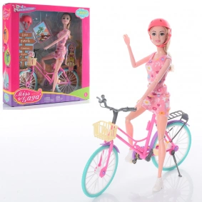 Кукла 51809 (30шт) шарнирная, 29см, велосипед  26см, шлем, в кор-ке, 29-32-8см