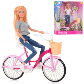 Кукла DEFA 8361-BF (12шт) 28см, велосипед 27см, 2 вида, в кор-ке, 27-32,5-10см