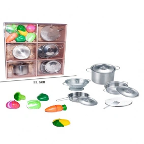 Посуда YH2018-5B (24шт) кастрюли, дуршлаг, металл, продукты(на личке), в кор-ке, 34-38-10см