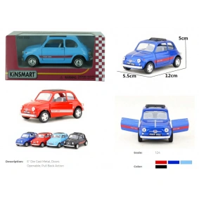 Машина метал. "Kinsmart" "Fiat 500", 4 цвета, в кор. 16*8,5*7,5см