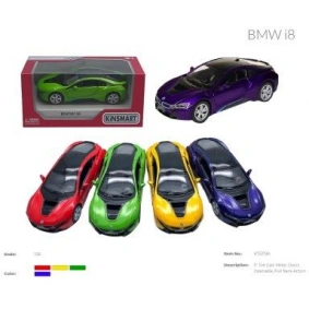 Машина метал. "Kinsmart", BMW, инерц., 12,5см, 1:36, откр.двери, рез.колеса, 4 цвета, в кор. 16*7*8см (96шт)