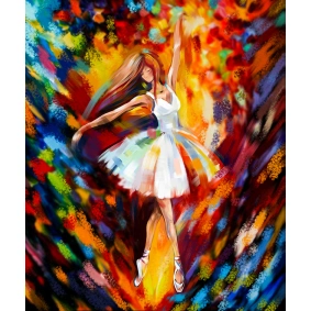 Картина по номерам №6 "Балерина в белом" 40*50см, украинский, в кор.
