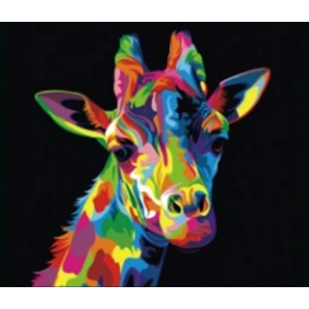 Алмазная мозаика "Разноцветный жираф", 30*40см, без подрамника, в кор. 40*8*5см