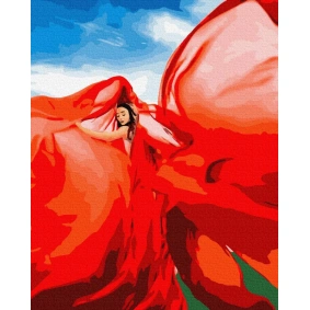 Картина по номерам "Женщина в красном", в термопакете 40*50см, ТМ Brushme, Украина