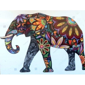 Алмазная мозаика неоновая "Цветочный слон" 30*40см без подрамника, в кор. 42*6,5*4см