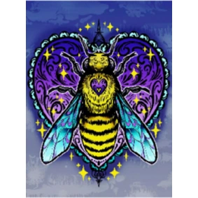 Алмазная мозаика неоновая "Золотая пчела"  30*40см без подрамника, в кор. 42*6,5*4см