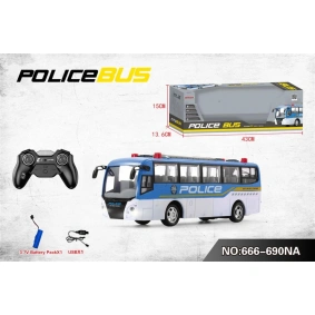 Автобус "Полиция" на р/у аккум., USB, свет, в кор. 43*13,6*15см (36шт)