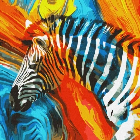 Картина по номерам "Цветная зебра" 50*50см, в термопакете, ТМ Идейка, Украина