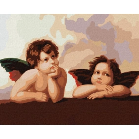 Картина по номерам "Очаровательные ангелочки Рафаэль Санти" 40х50см, в термопакете, ТМ Идейка, Украина
