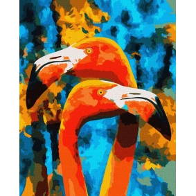 Картина по номерам "Оранжевые фламинго" 40х50см, в термопакете, ТМ Идейка, Украина