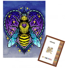 Алмазная мозаика неоновая "Золотая пчела"  30*40см без подрамника, в кор. 42*6,5*4см + РАМКА
