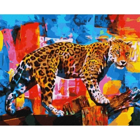 Картина по номерам "Яркий леопард" 40*50см, в термопакете, ТМ Идейка, Украина
