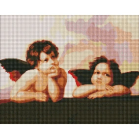 Алмазная мозаика "Очаровательные ангелочки. Рафаэль Санти" на подрамнике 40*50см, в термопакете, ТМ Идейка, Украина