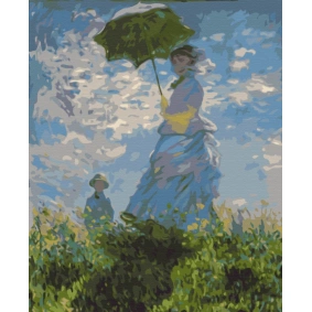 Картина по номерам "Женщина с зонтиком. Клод Моне", в термопакете 40*50см, ТМ Brushme, Украина