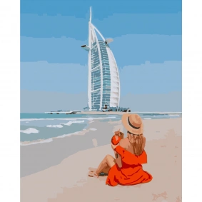 Картина по номерам "Девушка в Дубае", в термопакете 40х50cм, ТМ Стратег, Украина