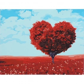 Картина по номерам "Дерево-сердце", в термопакете 40х50cм, ТМ Стратег, Украина