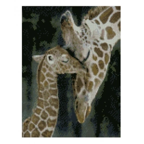Алмазна картина HX204 "Жирафа з дитинчам", розміром 30х40 см