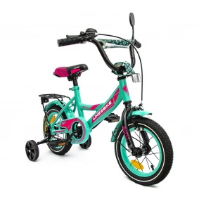 Велосипед детский 2-х колес.12'' 211204(1 шт)Like2bike Sky, бирюзовый, рама сталь, со звонком, руч.тормоз, сборка 75%