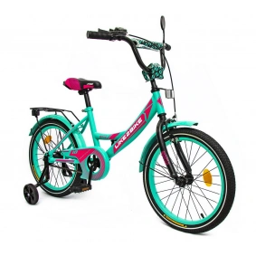Велосипед детский 2-х колес.18'' 211803(1 шт)Like2bike Sky, бирюзовый, рама сталь, со звонком, руч.тормоз, сборка 75%