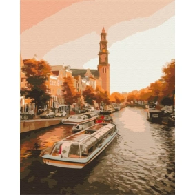 Картина за номерами: Прогулянка вечірнім Амстердамом 40*50