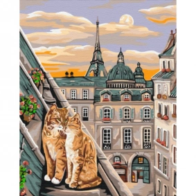 Картина за номерами: Котяча ніжність в Парижі 40*50