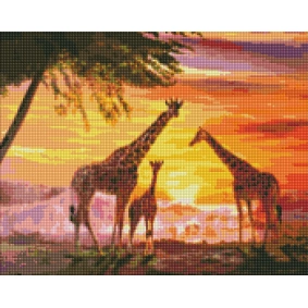 Набір з алмазною мозаїкою "Сім`я жирафів" 40х50см
