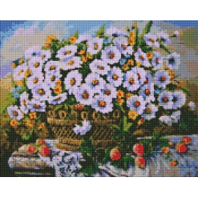 Набір з алмазною мозаїкою "Літні квіти" 40х50см