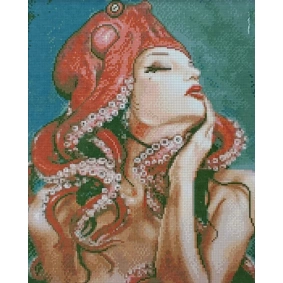 Набір для творчості алмазна картина Морська жіночність Strateg розміром 40х50 см (D0020)